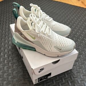Nike Air Max 270 White and Green Sneakers